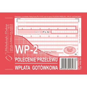 Druk MiP Polecenie Przelewu/Wpłata Gotówkowa WP-2 A6/80